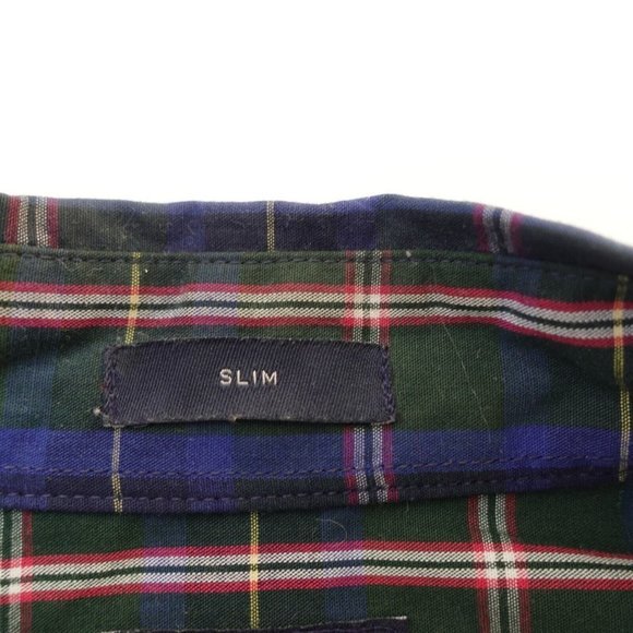 J Crew Shirt Small Cotton Slim Fit Button Down Green Plaid Tartan Cabincore‎ - Picture 7 of 9